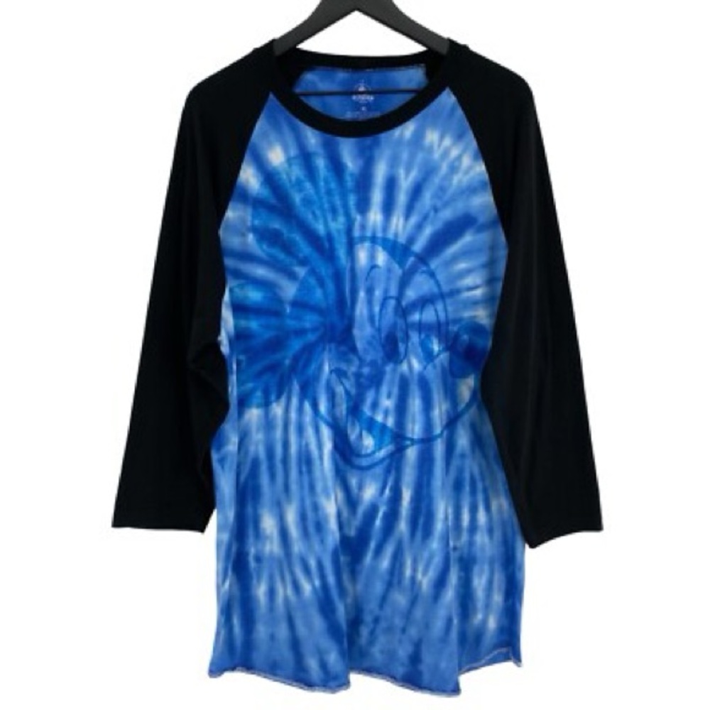 Disney Black and Blue Tie-Dye Mickey Mouse Long Sleeve Tee